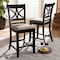 Baxton Studio Chandler Sand Upholstered and Espresso Wood 2-Piece Pub Chair Set 166-10762 - alternate 2